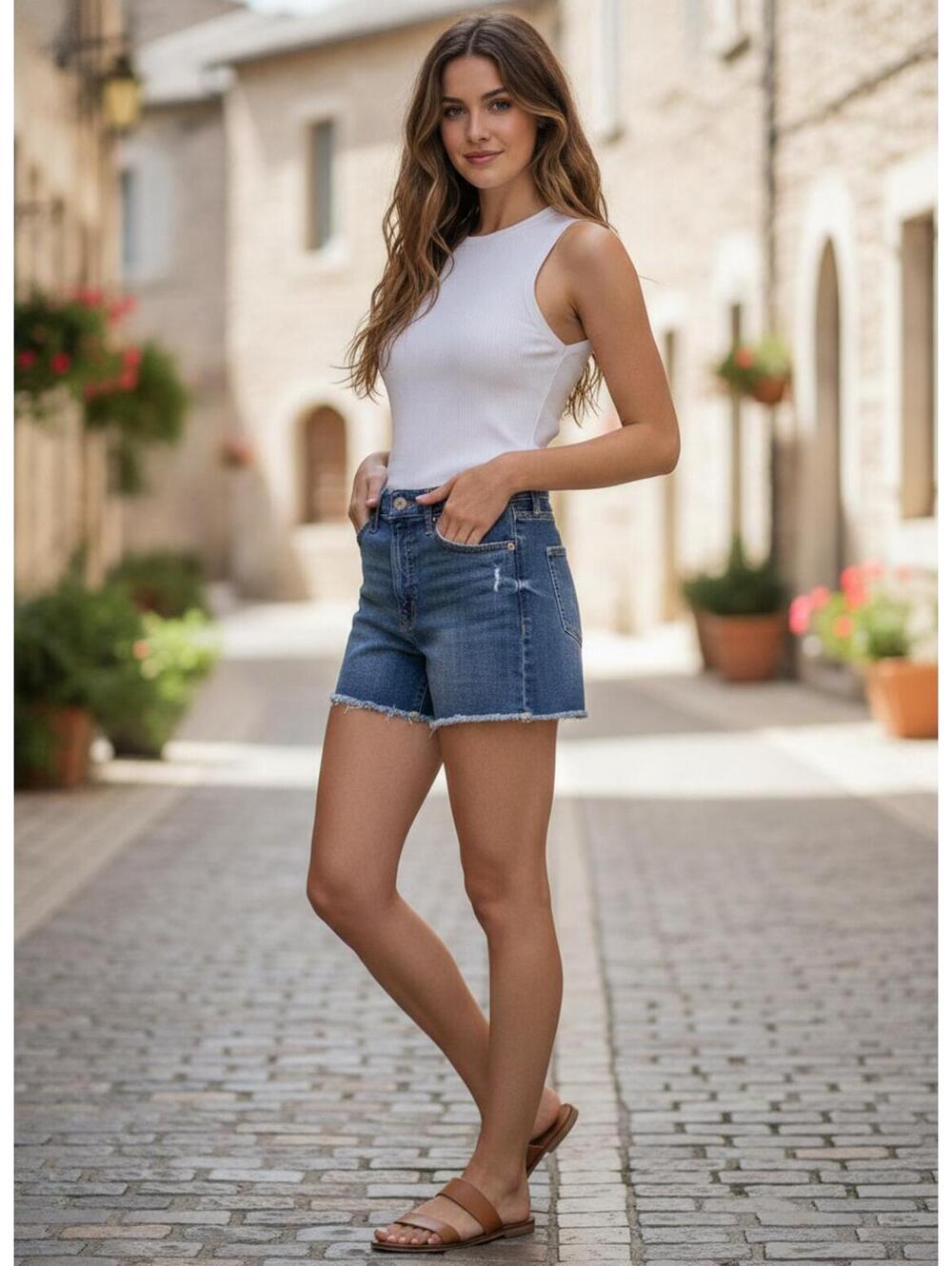 Old Navy OG Straight High-Rise Cutoff Denim Shorts Size 10
